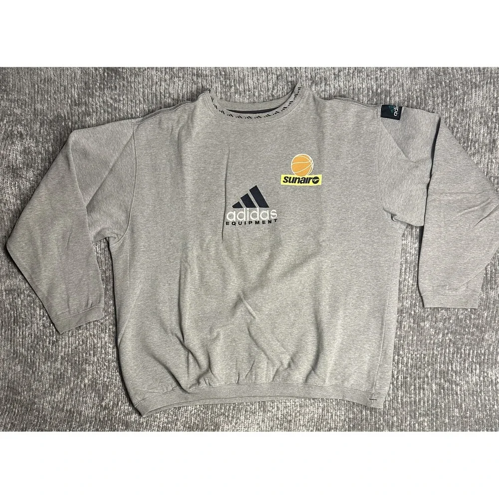 Vintage Adidas Equipment Basketball Crewneck XL Sunair Euro Team Sweatshirt